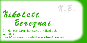 nikolett bereznai business card